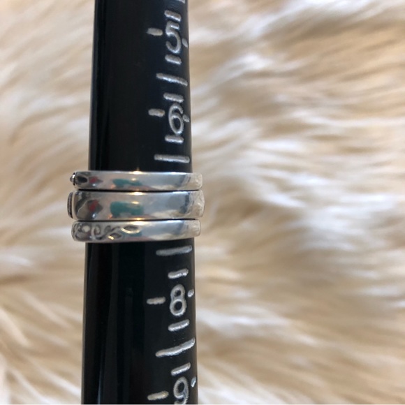 Set of 3 sterling silver stacking band rings size 7.25 - Picture 3 of 10